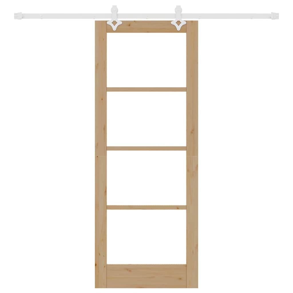 Sliding Door Manual Brown 78 x 202 cm Wood and metal