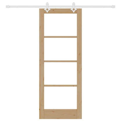 Sliding Door Manual Brown 78 x 202 cm Wood and metal