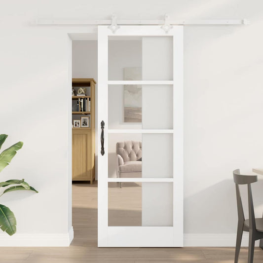 Sliding Door Manual White 78 x 202 cm Wood and metal