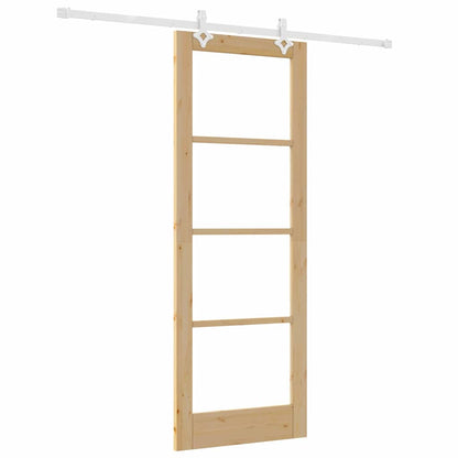 Sliding Door Manual Brown 78 x 211 cm Wood and metal