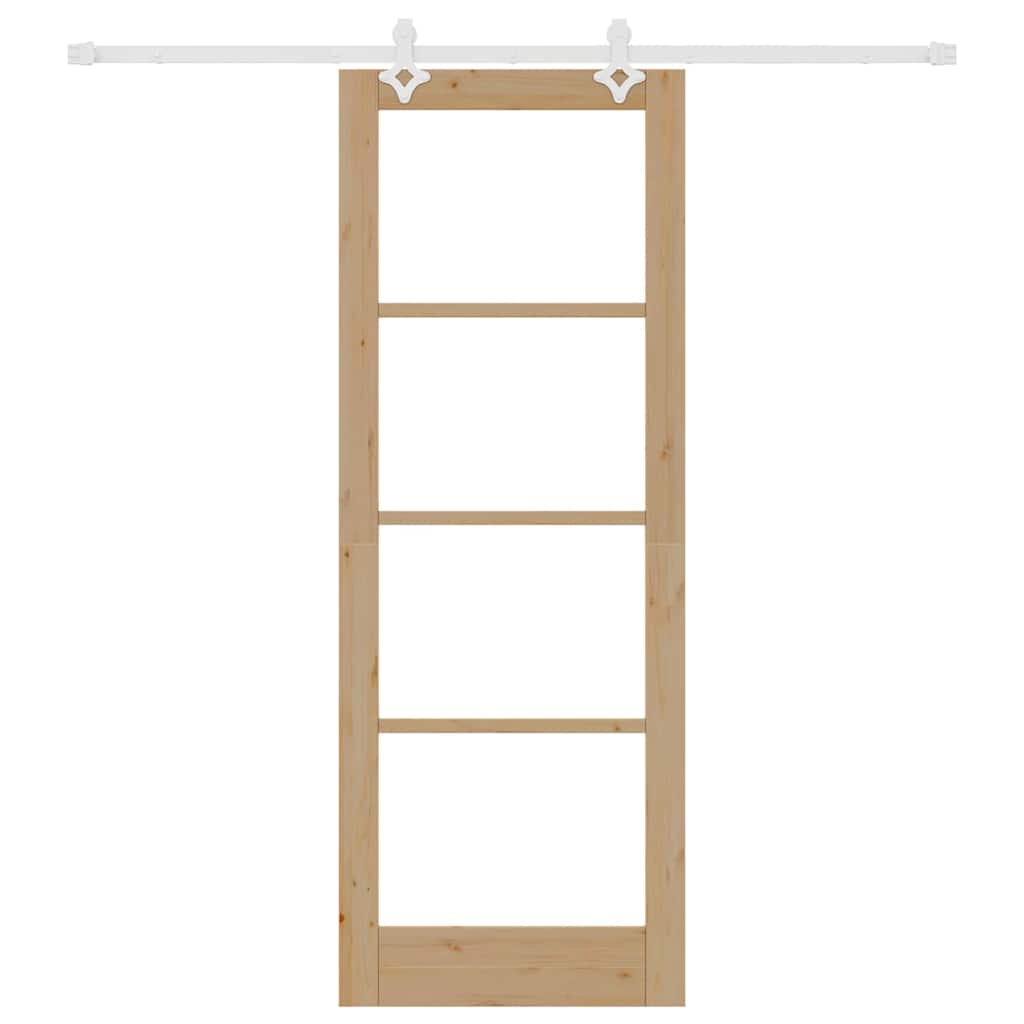 Sliding Door Manual Brown 78 x 211 cm Wood and metal