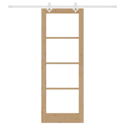 Sliding Door Manual Brown 78 x 211 cm Wood and metal