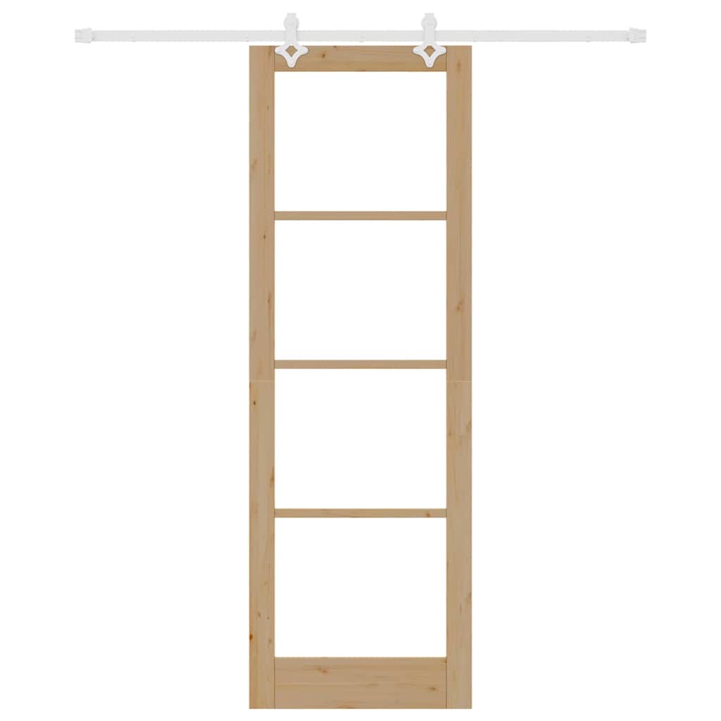Sliding Door Manual Brown 78 x 232 cm Wood and metal