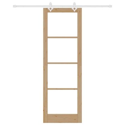 Sliding Door Manual Brown 78 x 232 cm Wood and metal