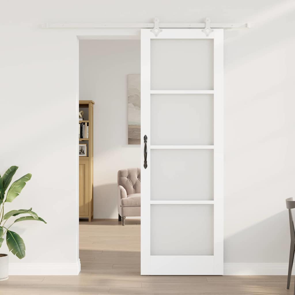 Sliding Door Manual White 78 x 232 cm Wood and metal