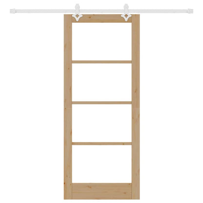 Sliding Door Manual Brown 83 x 202 cm Wood and metal