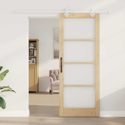 Sliding Door Manual Brown 83 x 211 cm Wood and metal