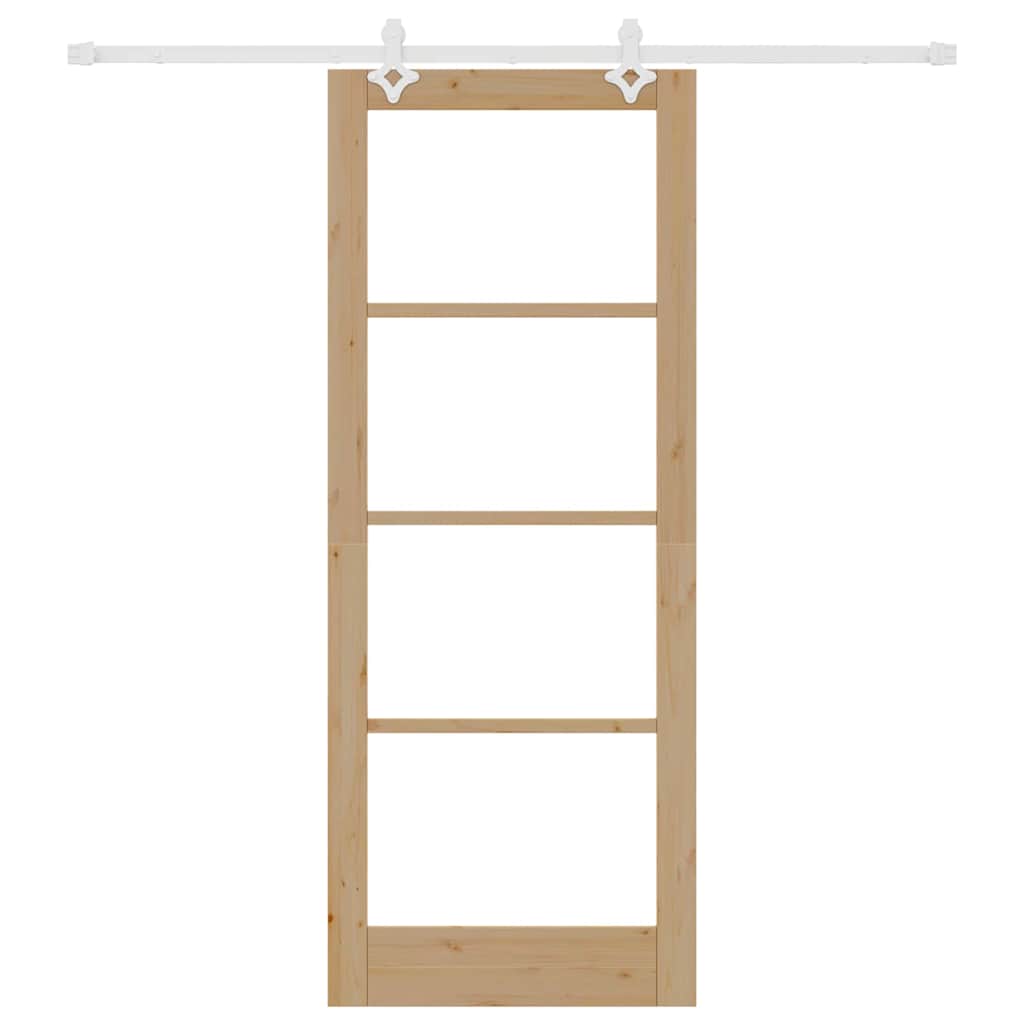 Sliding Door Manual Brown 83 x 211 cm Wood and metal