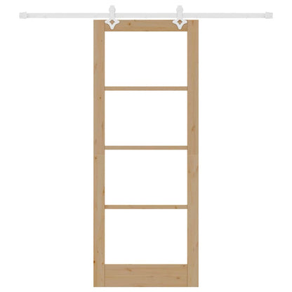 Sliding Door Manual Brown 83 x 211 cm Wood and metal