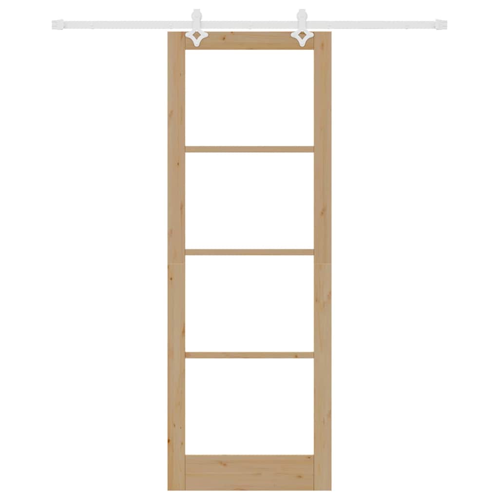 Sliding Door Manual Brown 83 x 232 cm Wood and metal