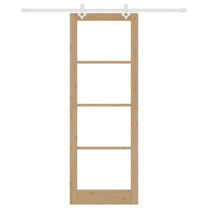 Sliding Door Manual Brown 83 x 232 cm Wood and metal