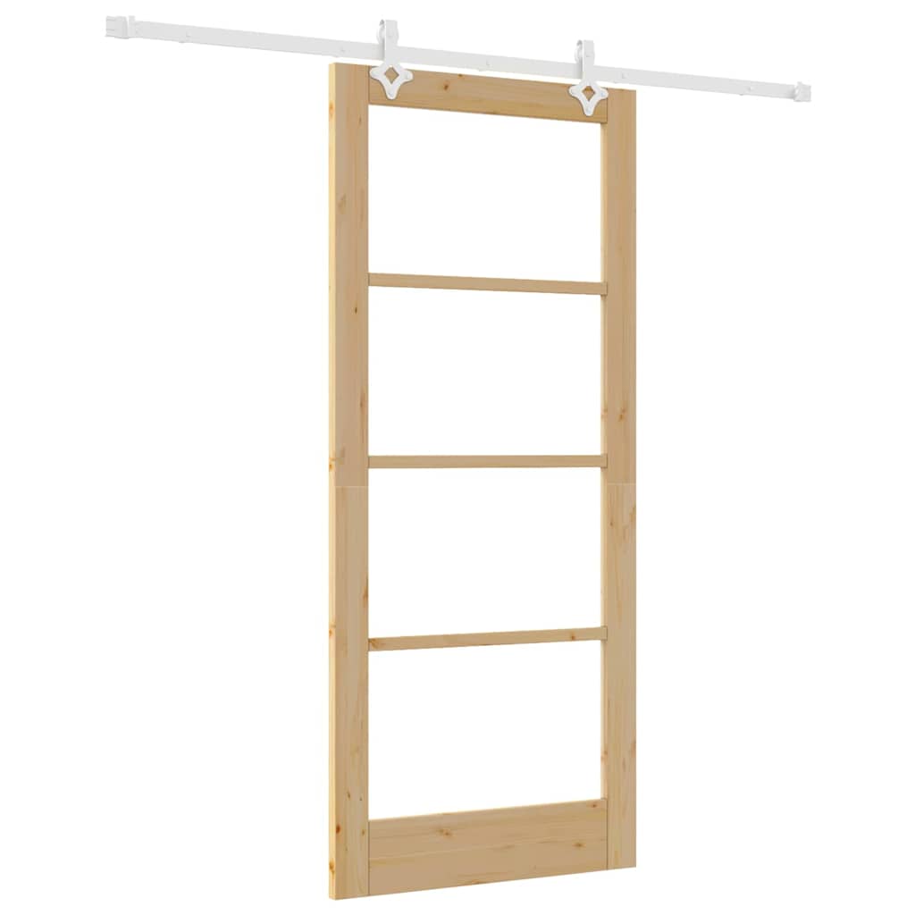 Sliding Door Manual Brown 86 x 198.5 cm Wood and metal