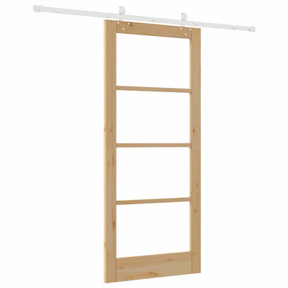 Sliding Door Manual Brown 86 x 198.5 cm Wood and metal