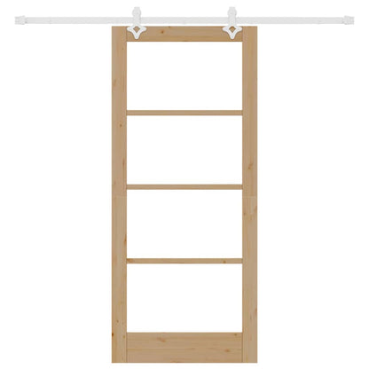 Sliding Door Manual Brown 86 x 198.5 cm Wood and metal