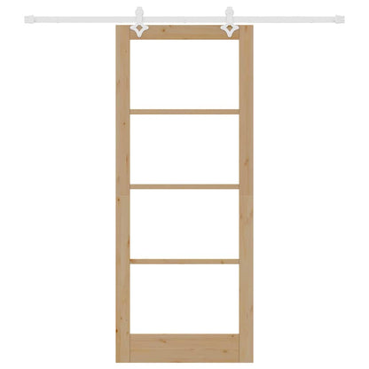 Sliding Door Manual Brown 86 x 211 cm Wood and metal