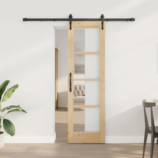 Sliding Door Manual Brown 61 x 198.5 cm Wood and metal
