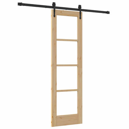 Sliding Door Manual Brown 61 x 198.5 cm Wood and metal