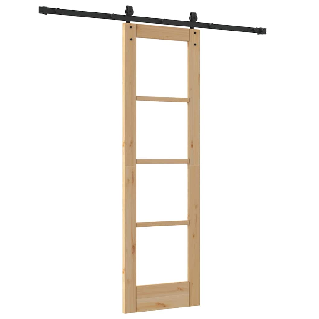 Sliding Door Manual Brown 61 x 198.5 cm Wood and metal