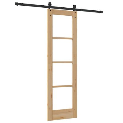 Sliding Door Manual Brown 61 x 198.5 cm Wood and metal