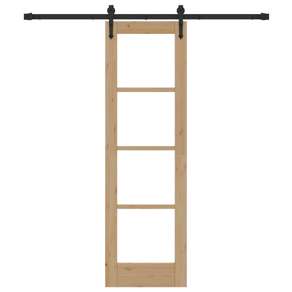 Sliding Door Manual Brown 61 x 198.5 cm Wood and metal