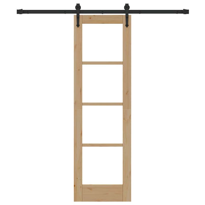 Sliding Door Manual Brown 61 x 198.5 cm Wood and metal