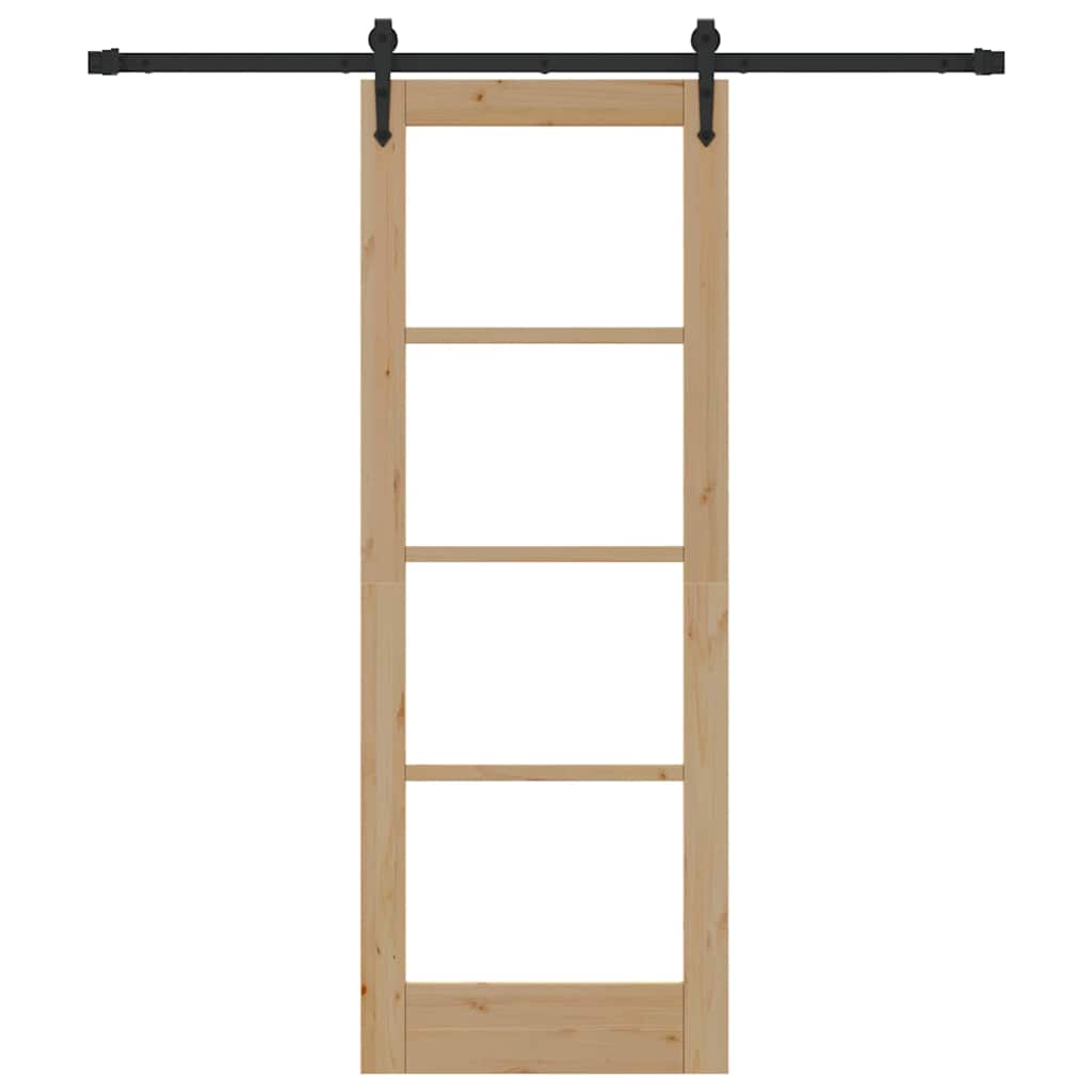 Sliding Door Manual Brown 73.5 x 198.5 cm Wood and metal