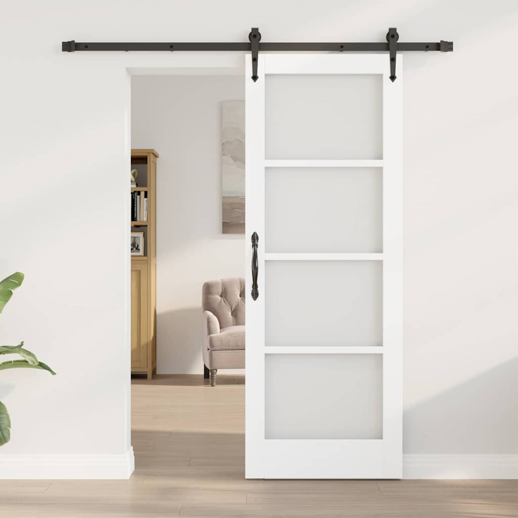 Sliding Door Manual White 73.5 x 198.5 cm Wood and metal