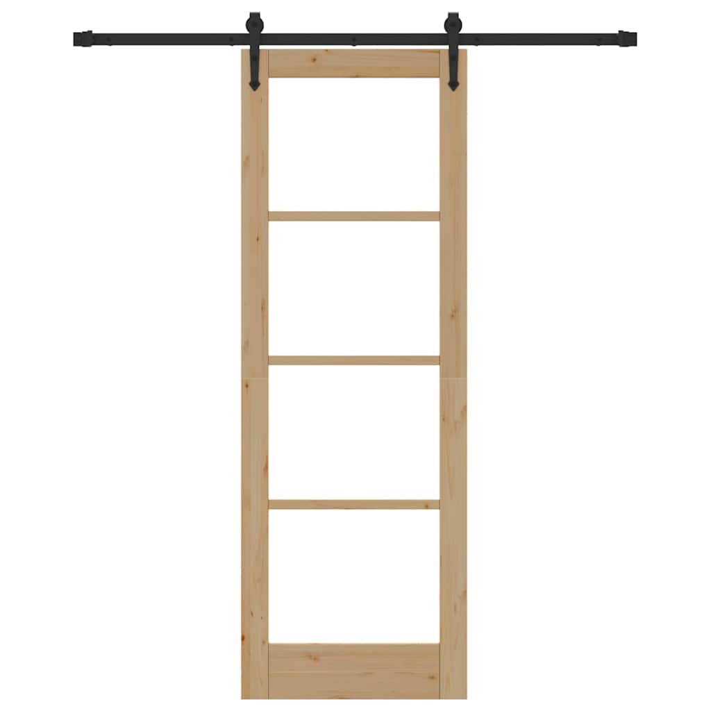 Sliding Door Manual Brown 73.5 x 211 cm Wood and metal