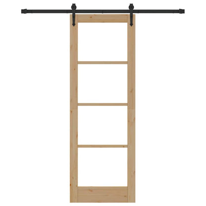 Sliding Door Manual Brown 73.5 x 211 cm Wood and metal