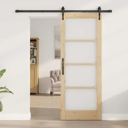 Sliding Door Manual Brown 78 x 202 cm Wood and metal