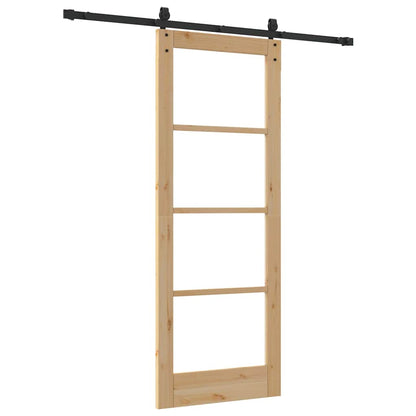 Sliding Door Manual Brown 78 x 202 cm Wood and metal