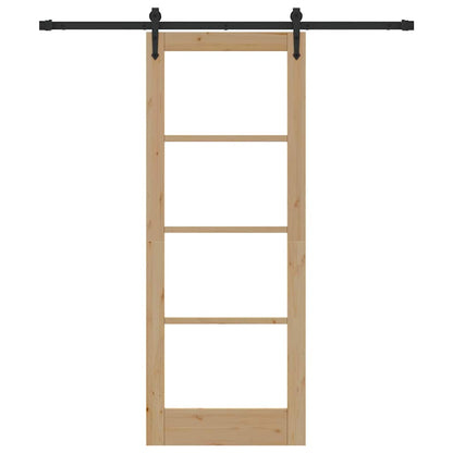 Sliding Door Manual Brown 78 x 202 cm Wood and metal