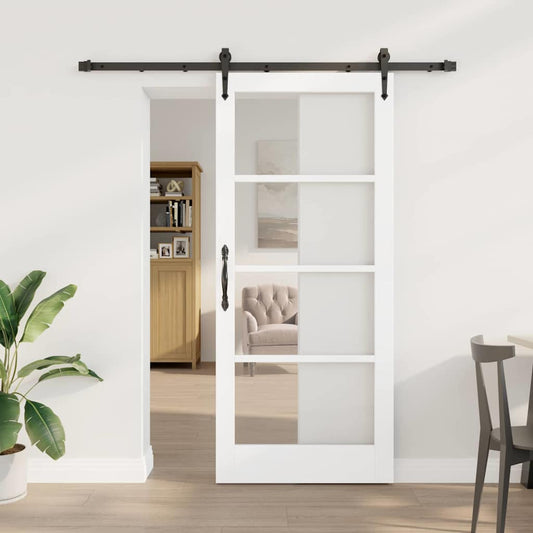 Sliding Door Manual White 78 x 202 cm Wood and metal