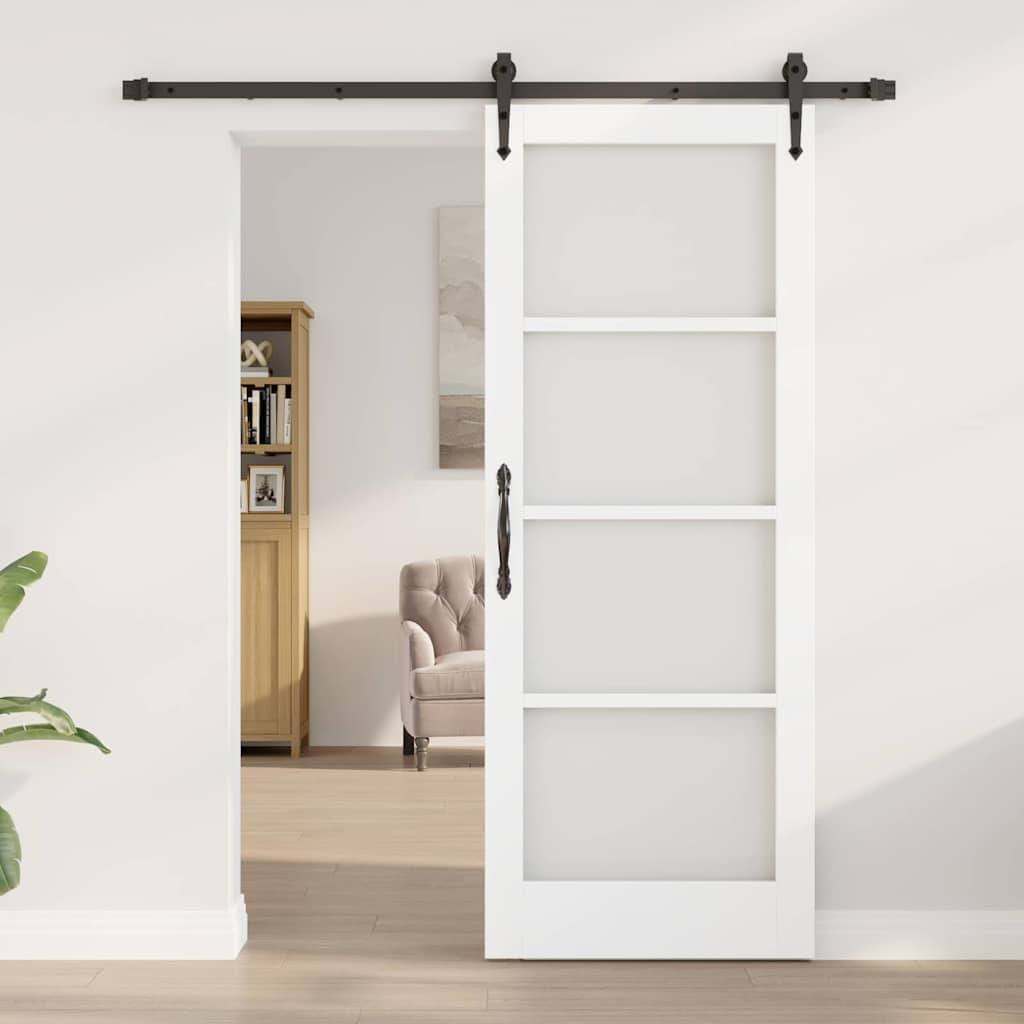 Sliding Door Manual White 78 x 202 cm Wood and metal