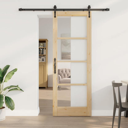 Sliding Door Manual Brown 78 x 211 cm Wood and metal