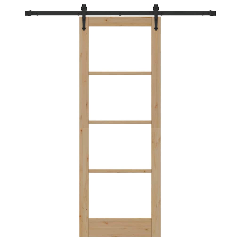 Sliding Door Manual Brown 78 x 211 cm Wood and metal