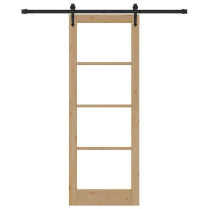 Sliding Door Manual Brown 78 x 211 cm Wood and metal
