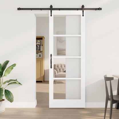 Sliding Door Manual White 78 x 211 cm Wood and metal
