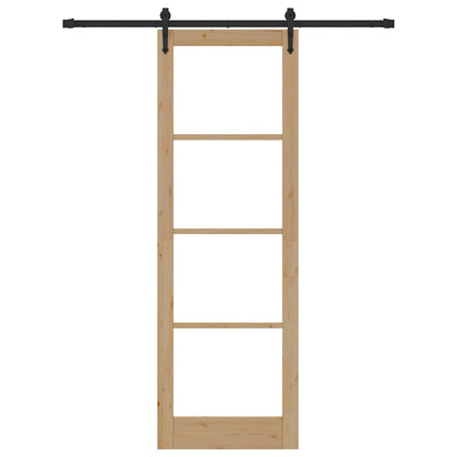 Sliding Door Manual Brown 78 x 232 cm Wood and metal