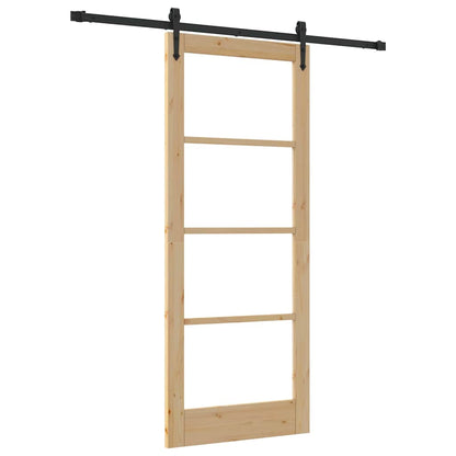 Sliding Door Manual Brown 83 x 202 cm Wood and metal