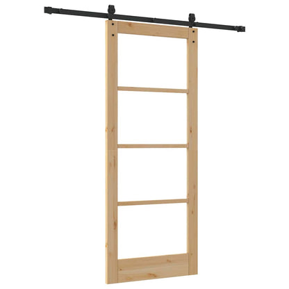 Sliding Door Manual Brown 83 x 202 cm Wood and metal
