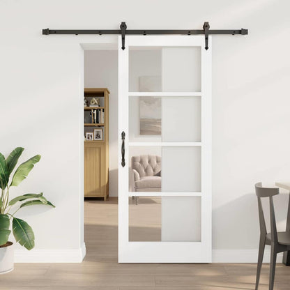 Sliding Door Manual White 83 x 202 cm Wood and metal