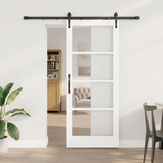 Sliding Door Manual White 83 x 202 cm Wood and metal
