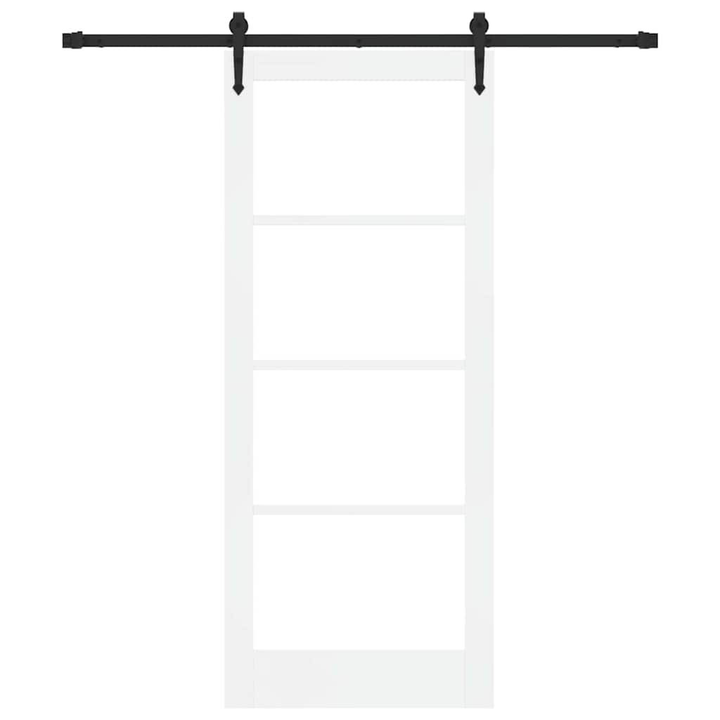 Sliding Door Manual White 83 x 202 cm Wood and metal