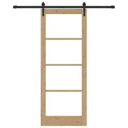 Sliding Door Manual Brown 83 x 211 cm Wood and metal