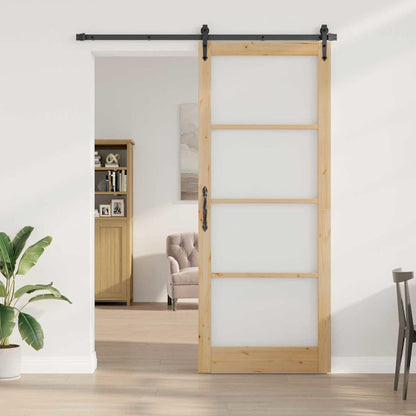 Sliding Door Manual Brown 83 x 232 cm Wood and metal