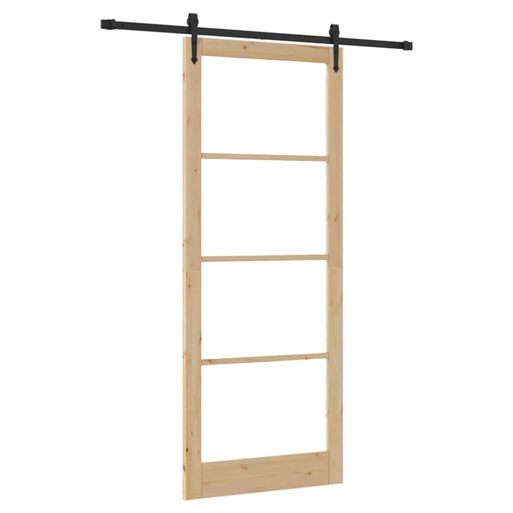 Sliding Door Manual Brown 83 x 232 cm Wood and metal