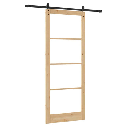 Sliding Door Manual Brown 83 x 232 cm Wood and metal