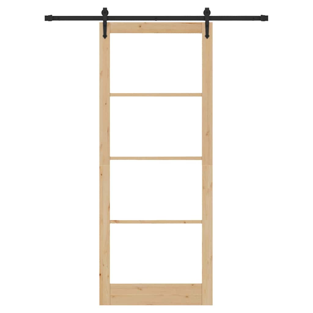 Sliding Door Manual Brown 83 x 232 cm Wood and metal