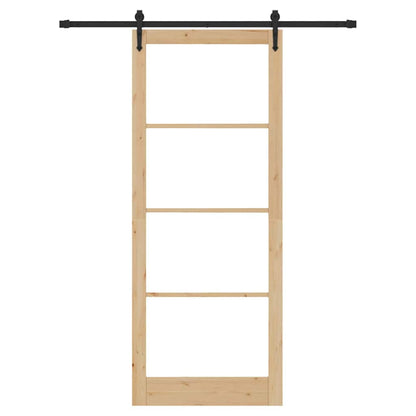 Sliding Door Manual Brown 83 x 232 cm Wood and metal